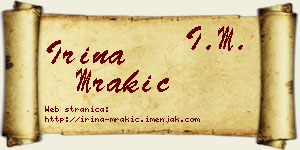 Irina Mrakić vizit kartica